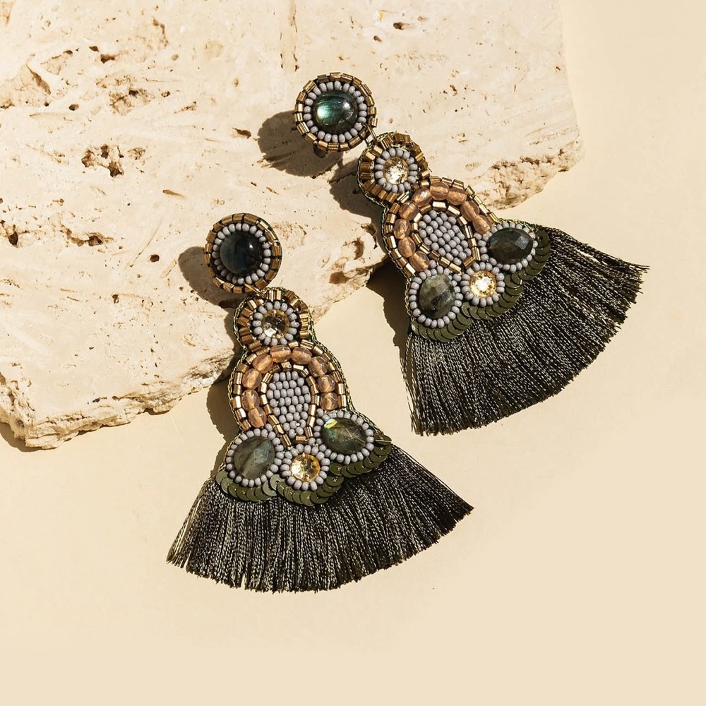 Trades of Hope Zora Earrings Handcrafted Artisan Tassel Jewelry NEW